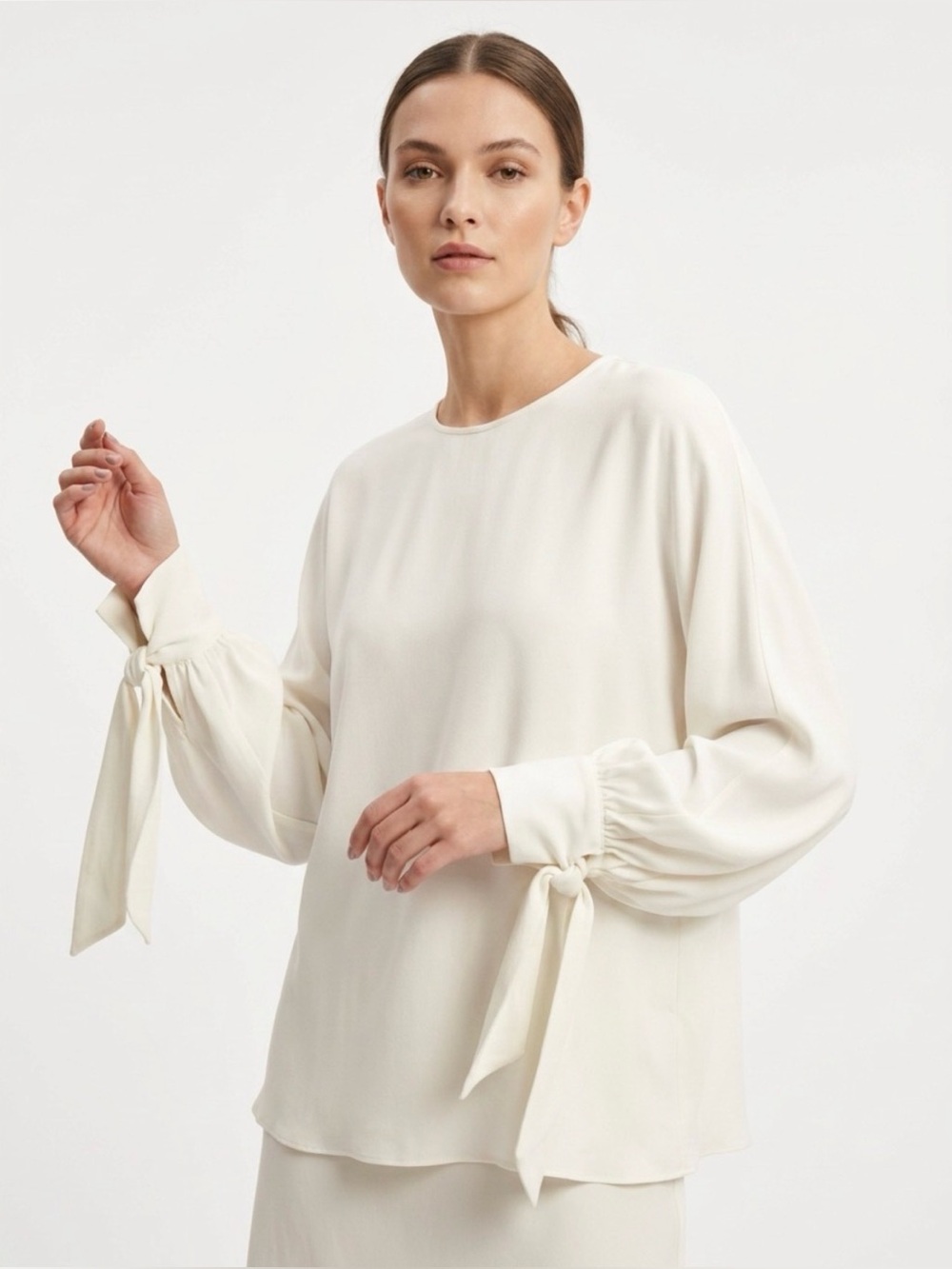Seventy Ivory Tie-Sleeve Blouse - Women Accessories